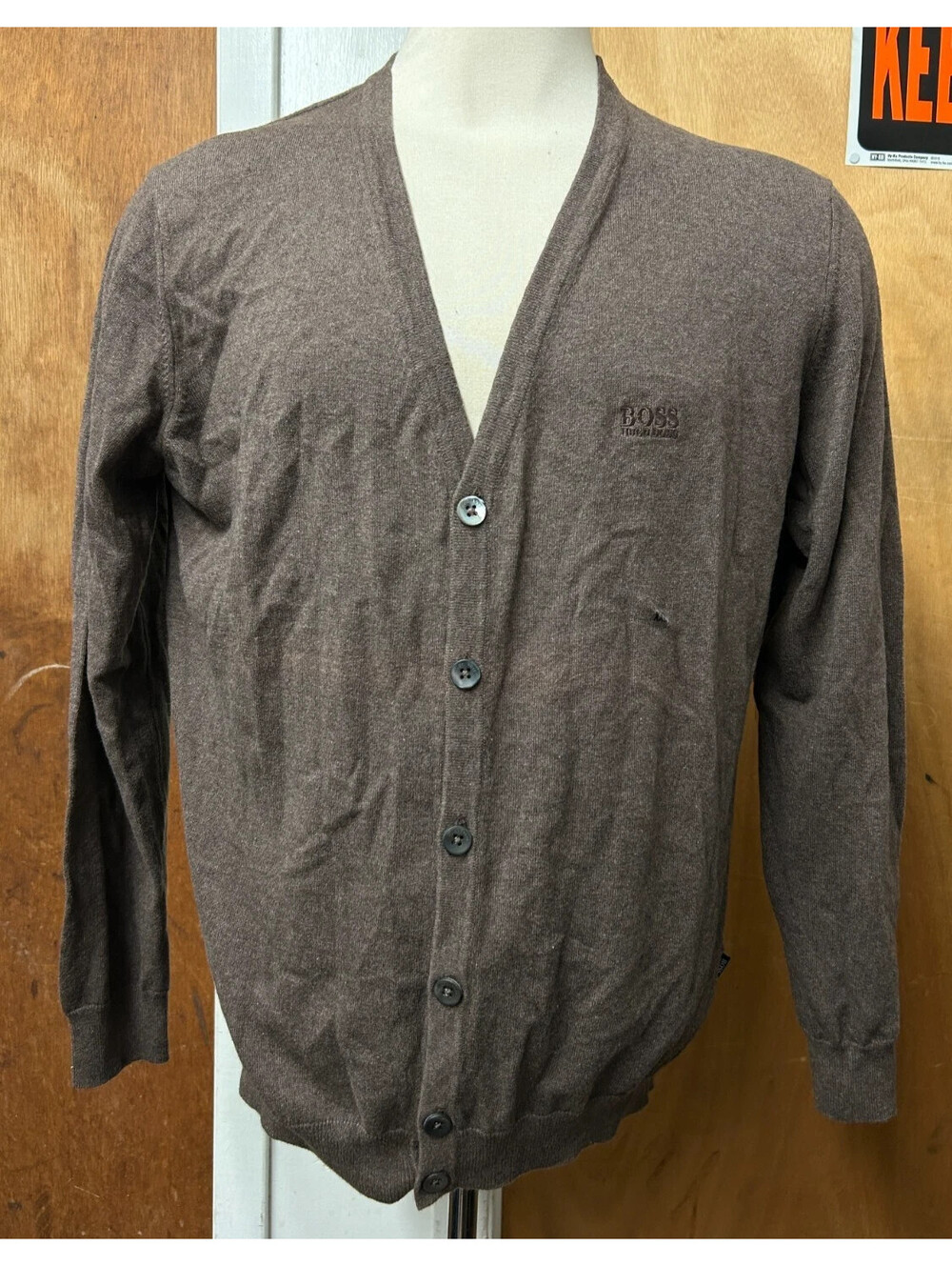 Hugo Boss Men's 2XL Brown Button-Up Cardigan